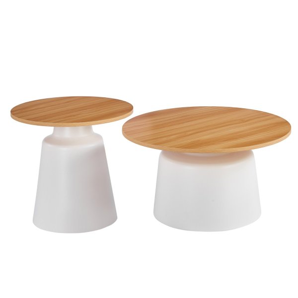 Lot de 2 Tables d'Appoint Karin Pieds Blancs | Ukukhome